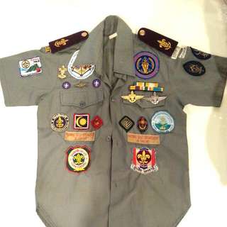 ANTIQUE Boys Scout Shirt and Badges