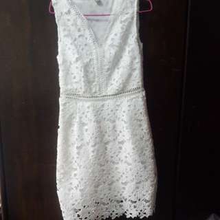 Crochet white dress