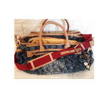 Louis Vuitton Grade A Limited Edition Denim Cruise Cabas Raye GM Bag with Charm