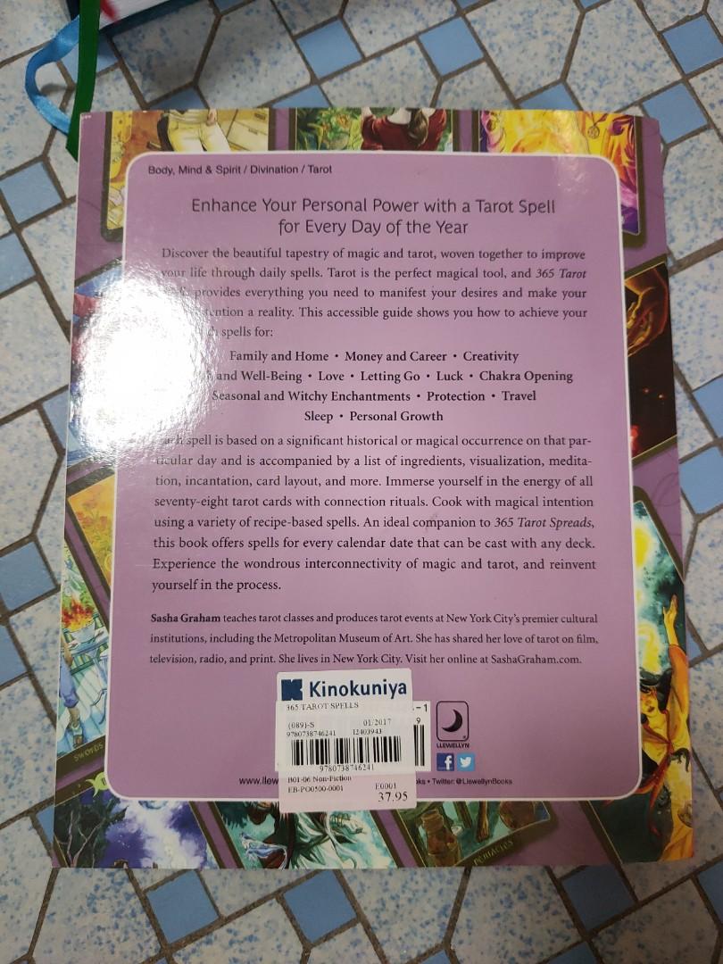 365 Tarot Spells by Sasha Graham (Category: Assessment Books) located in Singapore. Submitted by wei_soon (Listing ID 268682583, Image 2). Description: Condition 9.5/10 Bought for $37.95 at kinokumiya.