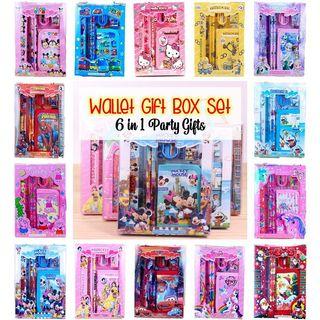 Kids Children Stationary Wallet Gift Set Christmas Gifts Party Goodie Bag Hello Kitty Frozen Tsum Tsum PJ Mask Paw Patrol Doraemon Transformer Avengers Superhero McQueen Spiderman Pony Unicorn Tayo Bus School Event CNY