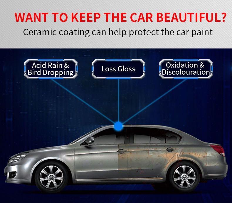9H Ceramic Coating 30ML (Category: Motorcycle Accessories) located in Singapore. Submitted by dmarketplacesg (Listing ID 1042367656, Image 5). Description: 9H Premium Quality Ceramic Coating for sales! Visible hydrophobic effect seen, drive in the rain and watch the water flow smoothly over the surface of your car. Enjoy protection from chips and scratches caused by gravels on the road. You are so close to experiencing car washes without the need