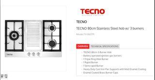 WTS Brand New Tecno Stainless steel hob TA863TR * 1 Year warranty