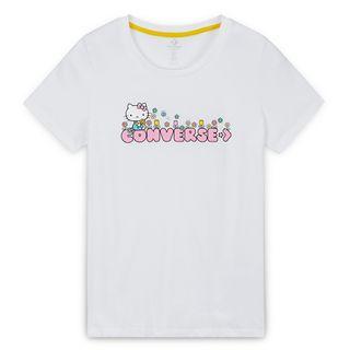 Converse x Hello Kitty Floral Wordmark Tee White