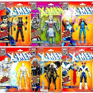 MISB 80th Anniversary Marvel Legends Retro X-Men Storm, Silver Samurai, Cyclops, Wolverine, Dazzler, Iceman The Uncanny Vintage Series