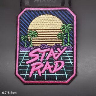 (Patch) Stay Rad Neon Lights Retro Era Vintage Nostalgia Disco Signs Vaporwave Style Iron On