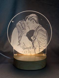 Customised picture engraved light lamp with text Christmas birthday anniversary celebration wedding proposal personalised gift present couple friends family gf bf housewarmings office parties home deco loved ones festive occasion