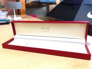 Chow Tai Fook gold embossed red satin bracelet case