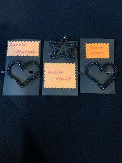 Diamanté’s Star & Heart Clip