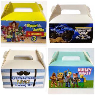 Personalised goodie / party box - robolox | toy story | monster jam 