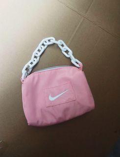 Baby pink nike chain bag