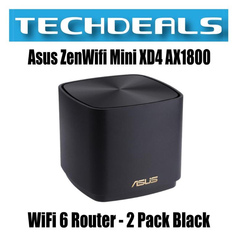 Asus ZenWifi Mini XD4 AX1800 WiFi 6 Router - 2 Pack Black (Category: Networking) located in Singapore. Submitted by techdealssg (Listing ID 1034162173, Image 1). Description: ZenWiFi AX Mini (XD4) The ZenWiFi AX Mini system consists of one ASUS AX1800 WiFi 6 router and two extending node, featuring unique technologies that give you superfast, reliable and secure WiFi connections — inside or outside your home! ZenWiFi AX Mini puts your WiFi into t