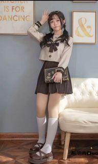 Brown lolita school uniform