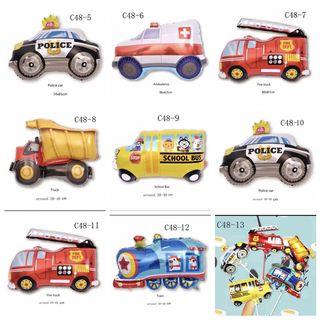 T20 foil balloon school bus police car train truck fire engine paw patrol foot ball winnie the pooh fruits frozen out space banana applie pineapple graduate baby boss