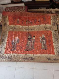 Silk embroidery tokwi altar table cloth peranakan