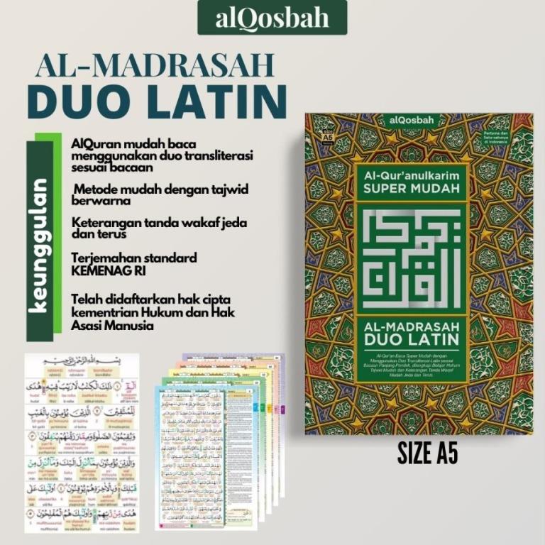 Al Quran Al Madrasah Duo Latin Super Mudah (Size A5/A4)(Hardcover & Softcover) (Category: Religion Books) located in Singapore. Submitted by muslimediabooks.com (Listing ID 1132801329, Image 10). Description: ❗❗❗AS THE QUR'AN ORIGINALLY ONLY COMES IN HARDCOVER FORM, PLEASE NOTE THAT THE PRICE CONVERTING IT FROM HARDCOVER TO SOFTCOVER WILL BE ADDITIONAL $15.00 AND WILL TAKE UP TO 10 DAYS. ❗❗❗ PLEASE NOTE THAT THE EDGES ON THE SOFTCOVER VERSION ARE