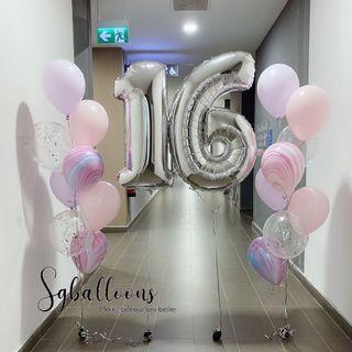Helium Number , helium balloon , birthday balloon , anniversary balloon 