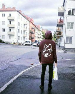 Marblesoda Maroon Wolf Hoodie