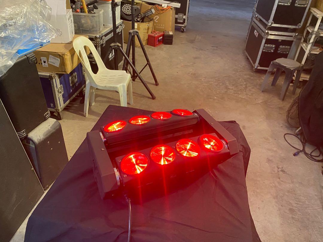 Spider 8X 10Watt RGBW Disco Light (Category: Music Accessories) located in Singapore. Submitted by michael.chye (Listing ID 1079175833, Image 4). Description: Brand New in Box!! Spider 8X 10Watt Moving Head Disco Light A very popular moving head effect lighting . Used by many clubs and event companies. Big Bang for the buck!! Put 2 set or more for the best effect!! Selling at best pricing around. Self collect from Mandai Connection .