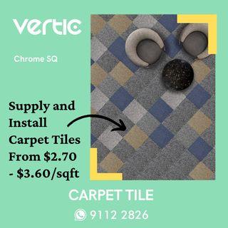 Chrome SQ Carpet Tiles for Home, Office and Commercial