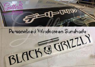 Customised Vinyl Sticker Sunshade Front Rear Design Vehicle Cars Lorry Van