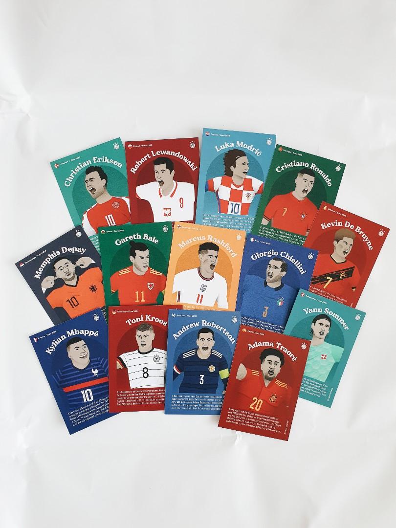 Euro 2020 Football Cards (World Cup Ronaldo Rashford Topps Attax Panini Prizm Adrenayln) (Category: Card Packs) located in Singapore. Submitted by thefuttytown (Listing ID 1105796942, Image 4). Description: Releasing a brand new Euro 2020 "Euro Heroes" football cards pack. Every card is illustrated by us and printed in full color on both sides. Each pack consists of 14 illustrated cards from Euro 2020 and features players whom we thought would ma