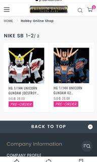 GUNDAM X NIKE SB HG Kits