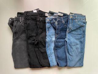 TOPSHOP JAMIE AMERICAN EAGLE AEROPOSTALE ESPIRIT FACTORIE SKINNY STRAIGHT HWS HIGH WAISTED MID RISE DENIM JEANS