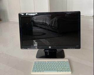 Monitor screen and keyboard