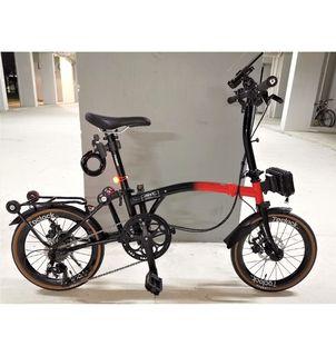 Multi-Speed and Foldable Bicycle (PN033) [16 inch Wheel Size] [Black and Red Color] [L-TWOO Shifter and Derailleur]