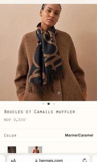 Authentic New Hermes Unisex reversible Boucles et Camails muffler