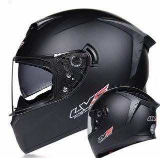 LVS Motorcycle Full Face Helmet Matte Black L Size