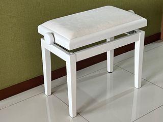 Piano Chair White with Adjustable height