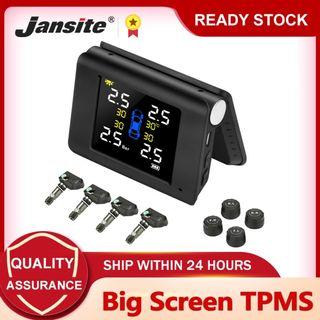 Car Solar TPMS Large Screen Tyre Pressure Monitoring System Wireless Auto Security Alarm Systems Temperature Warning