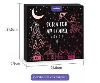 BNIB MiDeer 15 PCS Scratch Art Card - Fairy Girl