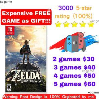 The legend of Zelda: breath of the Wild BoTW Nintendo Switch Games