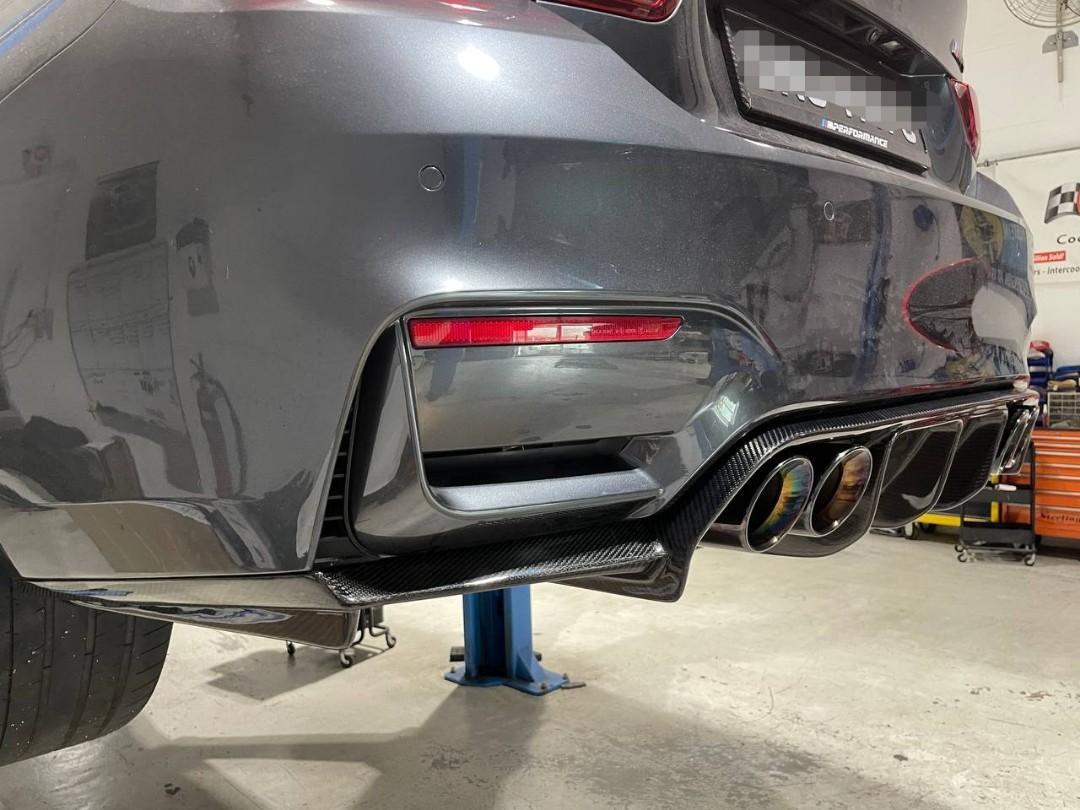 BMW M3 M4 F80 F82 F83 Rear Vorsteiner Style Diffuser 1-piece Design 100% Quality and Fitment Guaranteed (Category: Bodykits & Styling) located in Singapore. Submitted by thebodykitcollective (Listing ID 1176643267, Image 6). Description: BMW M3 M4 F80 F82 F83 Rear Diffuser Vorsteiner Style 1 piece Design 100% Made In Taiwan Why settle for China Replica 3 piece design type Taobao / Aliexpress Carbon Fiber for you prized Original BMW M3 / M4 F80 F8