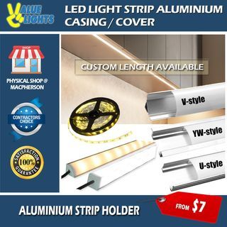 LED Strip Light Aluminium Casing Light Strip Cover Fitting Case Holder Custom Length