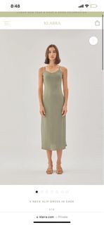 Klarra V Neck Slip in Sage (Size S)