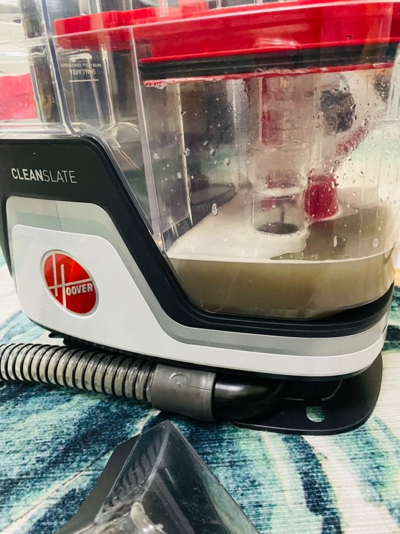 Hoover CleanSlate pet stain remover, carpet, mattress, sofa, upholstery compact spray extraction vacuum cleaner for RENT (Category: Cleaning Tools & Supplies) located in Singapore. Submitted by homeequipmentandtoolsrental (Listing ID 1211353507, Image 4). Description: $29.90 For the first day of machine rental $5 Per additional day FREE 100ml upholstery solution [Enough for about 1 single mattress, additional 100ml $5 can be purchased] ADD ON PRO