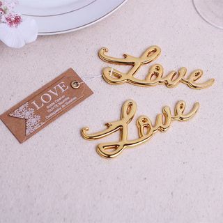Golden Love Word Bottle Opener (2 Pieces)