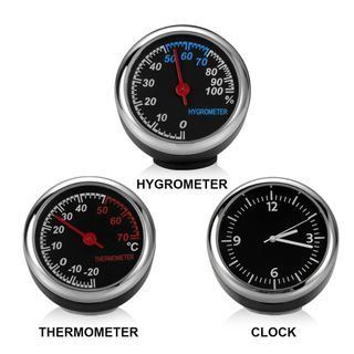 🤩 ! Universal 4cm Round Meter Gauge Quartz Watch + Hygrometer + Thermometer For Car Lorry Van Pick Up Etc   #Lotusgod Lotus God  🌟 White Box 157🌟                                                                         🌟 PRICE IS FOR 3 METERS 🌟