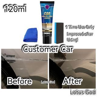 🤩 ! 120ml Light Scratch and Light Swirl Mark Remover For Car & Motorcycle Paint Scratch Repair Polishing Wax & Polish Compound  #Lotusgod 🌟Small Blue Cloth + Mini Sponge Is Included 🌟 Lotus God