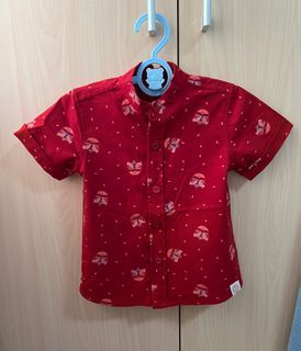 LE PETIT SOCIETY - Lion Dance Mandarin collar shirt (1 year old)