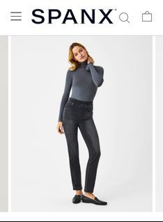 [BNWT] Spanx Straight Leg Jeans in Vintage Black for Snatched Waist/Postpartum Wear with Elastic Waistband