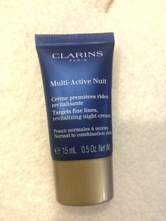 Retails $39. Brand new sealed Clarins multi active unit night cream for anti ageing  reduce fine lines hydrating moisturiser travel size after cleanser toner serum essence