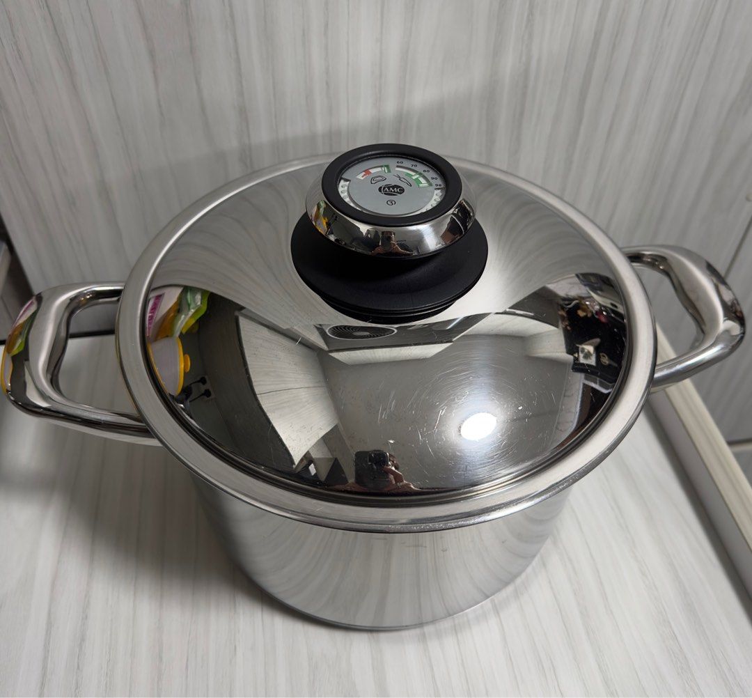 AMC 6.5L 24cm Stainless Steel Pot (Category: Other Kitchen Appliances) located in Singapore. Submitted by joyfleur (Listing ID 1214562754, Image 1). Description: - AMC 6.5L 24cm Stainless Steel Pot - Great for cooking soups, braised dishes, curries etc - Well loved by a home cook - What you see is what you get.