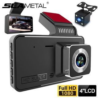 4.0 1080P Full HD Car DVR Dash Cam Camcorder Dual Lens Front Rear View Parking Monitor 24H Night Vision G-sensor