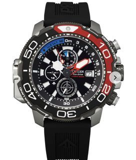 Citizen Men's Eco-Drive Promaster Aqualand Red Watch BJ2167-03E, Chronograph,Dive Watch