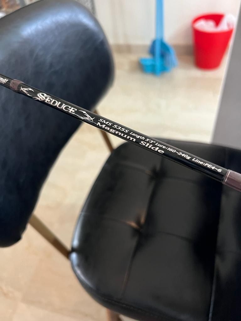Shout Seduce SMS535s fishing rod (Category: Fishing) located in Singapore. Submitted by h20_chrome (Listing ID 1222081404, Image 5). Description: As good as new. Very rare Used only once Brought brand new at lure haven $1100 PE4-6 length 5"3 Jig 160-240g Fuji guide EVA grip Best pair with size 10000 reel Selling due to too many rods .